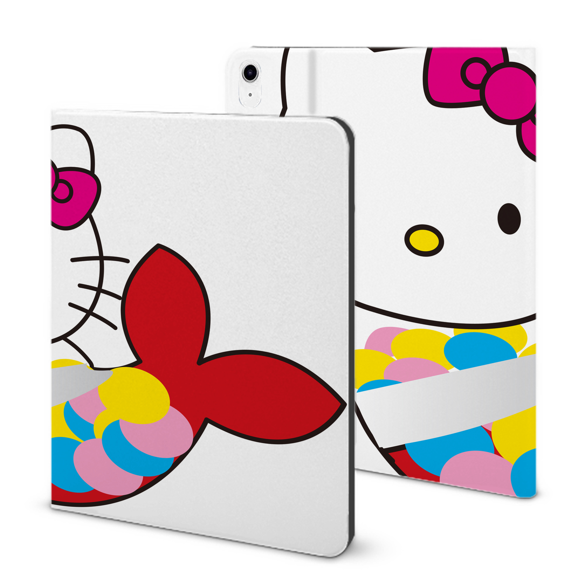 （画像用） Hello Kitty ハローキティ IPad ケース ブック型 PUレザー TPU 耐衝撃 軽量 薄型 ペン収納なし 全面保護 IPad 各モデル対応